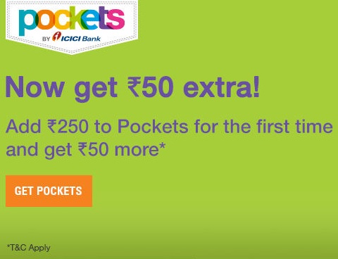 India Desire : ICICI Bank Pockets App Add Money Offer: Get Extra Rs 25 On Adding Money Worth Rs 250 in Pockets Wallet